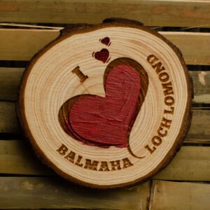 Love Balmaha wooden fridge magnet