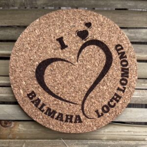 Heart Balmaha cork coaster set