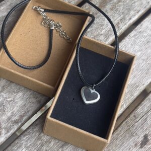 Handmade black heart necklace