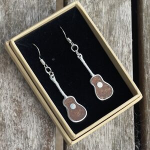 Handmade guitar earrings